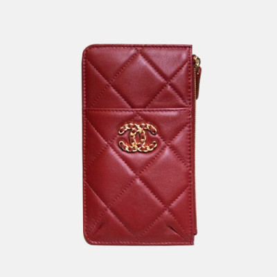 Chanel 2020 Ladies Wallet / Coin Purse / Card Purse / Phone Case - 샤넬 2020 여성용 레더 장지갑  / 동전지갑 / 카드지갑 / 휴대폰 케이스,CHAW0088,레드