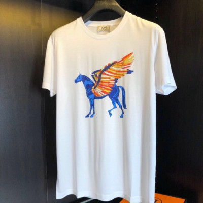 Hermes 2020 Mens Crew-neck Silket Short Sleeved Tshirts - 에르메스 2020 남성 크루넥 실켓 반팔티 Her0449x.Size(m - 2xl).화이트