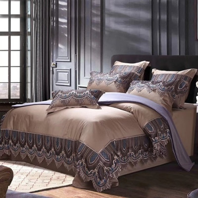 Hermes 2020 Supima Cotton & Lace Bedding 4 Set - 에르메스 2020 수피마 코튼 & 레이스 4종 세트, BEDS0101,브라운