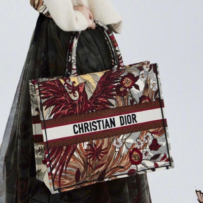 Dior 2020 Woman Canvas Book Tote Shopper Bag,41.5CM - 디올 2020 여성용 캔버스 북 토트 쇼퍼백 DIOB0547,41.5CM,레드