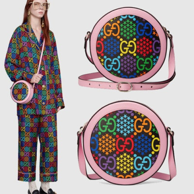 Gucci 2020 PVC Round Shoulder Bag,19CM - 구찌 2020 PVC 라운드 숄더백 603938,GUB1096,19CM,블랙핑크