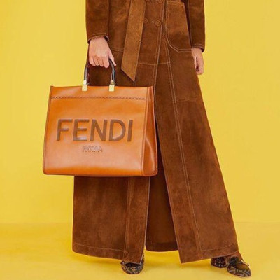 [데일리 백으로 강추]Fendi 2019 Women Tote Shopper Bag ,40CM - 펜디 2019 여성용 레더 토트 쇼퍼백  FENB0531,40CM,브라운