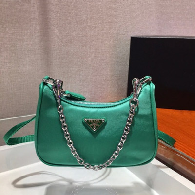 Prada 2020 Nylon Mini Hobo Tote Shoulder Bag,15CM - 프라다 2020 나일론 미니 호보 토트 숄더백,PRAB0114,15cm,그린