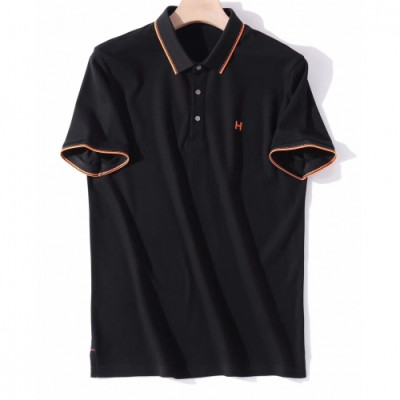 Hermes 2019 Mens Logo Cotton Polo Short Sleeved Tshirt - 에르메스 2019 남성 로고 코튼 폴로 반팔티 Her0457x.Size(m - 3xl).블랙