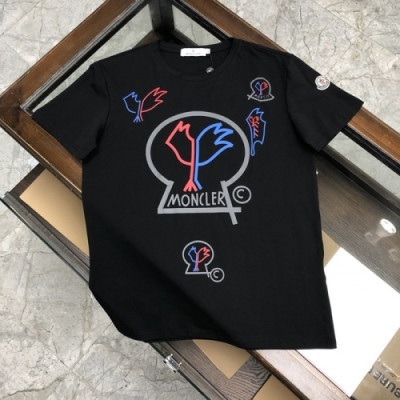 [매장판]Moncler 2020 Mens Logo Silket Crew-neck Short Sleeved Tshirts - 몽클레어 2020 남성 로고 실켓 크루넥 반팔티 Moc01645x.Size(m - 3xl).블랙