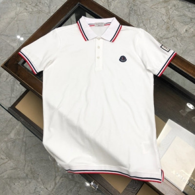 [매장판]Moncler 2020 Mens Logo Cotton Short Sleeved Polo Tshirts - 몽클레어 2020 남성 로고 코튼 폴로 반팔티 Moc01649x.Size(m - 3xl).화이트