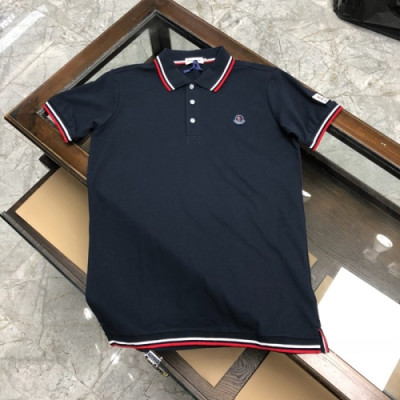 [매장판]Moncler 2020 Mens Logo Cotton Short Sleeved Polo Tshirts - 몽클레어 2020 남성 로고 코튼 폴로 반팔티 Moc01650x.Size(m - 3xl).네이비