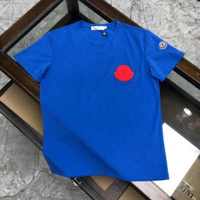 [매장판]Moncler 2020 Mens Logo Silket Crew-neck Short Sleeved Tshirts - 몽클레어 2020 남성 로고 실켓 크루넥 반팔티 Moc01660x.Size(m - 3xl).블루