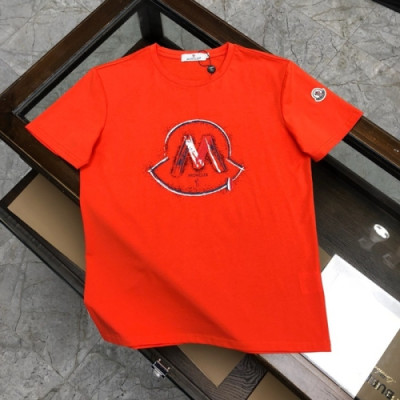 [매장판]Moncler 2020 Mens Logo Silket Crew-neck Short Sleeved Tshirts - 몽클레어 2020 남성 로고 실켓 크루넥 반팔티 Moc01667x.Size(m - 3xl).레드