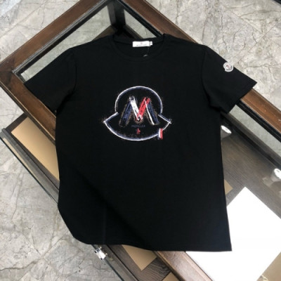 [매장판]Moncler 2020 Mens Logo Silket Crew-neck Short Sleeved Tshirts - 몽클레어 2020 남성 로고 실켓 크루넥 반팔티 Moc01668x.Size(m - 3xl).블랙