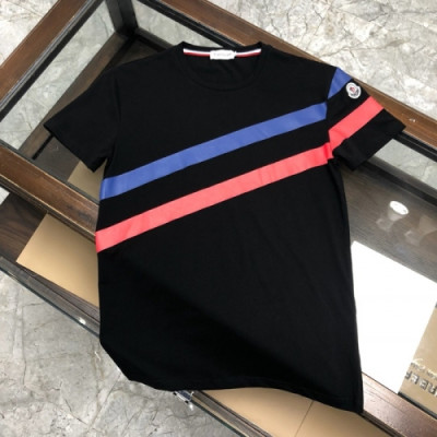 [매장판]Moncler 2020 Mens Logo Silket Crew-neck Short Sleeved Tshirts - 몽클레어 2020 남성 로고 실켓 크루넥 반팔티 Moc01674x.Size(m - 3xl).블랙