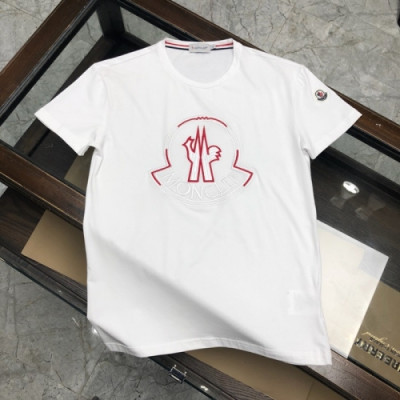 [매장판]Moncler 2020 Mens Logo Silket Crew-neck Short Sleeved Tshirts - 몽클레어 2020 남성 로고 실켓 크루넥 반팔티 Moc01677x.Size(m - 3xl).화이트