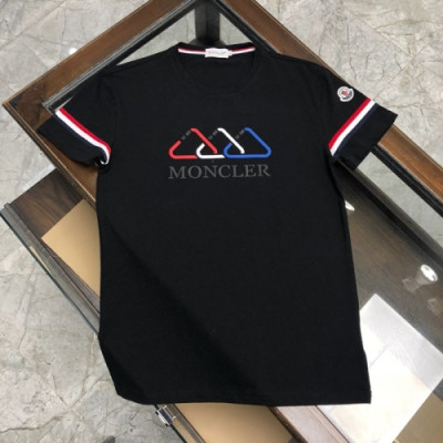 [매장판]Moncler 2020 Mens Logo Silket Crew-neck Short Sleeved Tshirts - 몽클레어 2020 남성 로고 실켓 크루넥 반팔티 Moc01678x.Size(m - 3xl).블랙