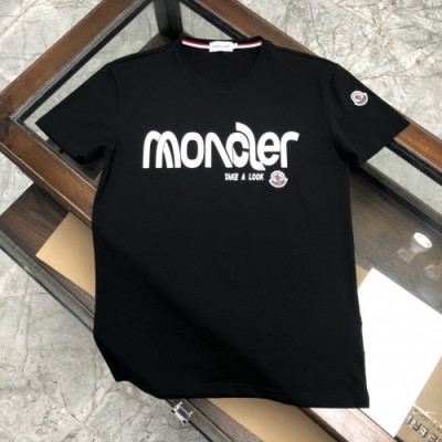 [매장판]Moncler 2020 Mens Logo Silket Crew-neck Short Sleeved Tshirts - 몽클레어 2020 남성 로고 실켓 크루넥 반팔티 Moc01680x.Size(m - 3xl).블랙