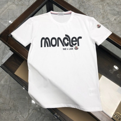 [매장판]Moncler 2020 Mens Logo Silket Crew-neck Short Sleeved Tshirts - 몽클레어 2020 남성 로고 실켓 크루넥 반팔티 Moc01680x.Size(m - 3xl).화이트