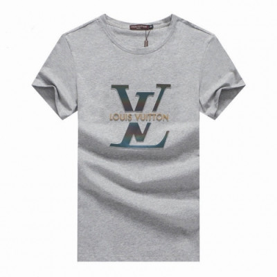 [루이비통]Louis vuitton 2020 Mens Logo  Cotton Short Sleeved Tshirts - 루이비통 2020 남성 로고 코튼 반팔티 Lou01821x.Size(m - 2xl).그레이