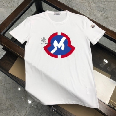 [매장판]Moncler 2020 Mens Logo Silket Crew-neck Short Sleeved Tshirts - 몽클레어 2020 남성 로고 실켓 크루넥 반팔티 Moc01701x.Size(m - 3xl).화이트