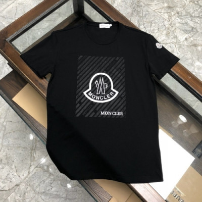 [매장판]Moncler 2020 Mens Logo Silket Crew-neck Short Sleeved Tshirts - 몽클레어 2020 남성 로고 실켓 크루넥 반팔티 Moc01702x.Size(m - 3xl).블랙