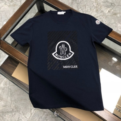 [매장판]Moncler 2020 Mens Logo Silket Crew-neck Short Sleeved Tshirts - 몽클레어 2020 남성 로고 실켓 크루넥 반팔티 Moc01704x.Size(m - 3xl).네이비