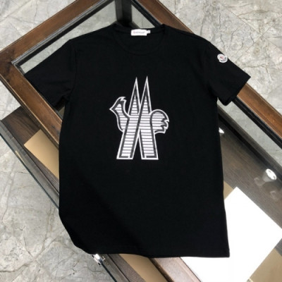 [매장판]Moncler 2020 Mens Logo Silket Crew-neck Short Sleeved Tshirts - 몽클레어 2020 남성 로고 실켓 크루넥 반팔티 Moc01707x.Size(m - 3xl).블랙