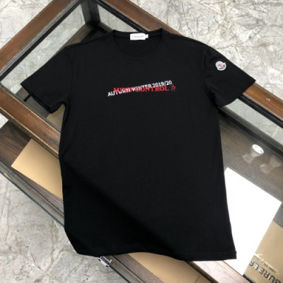 [매장판]Moncler 2020 Mens Logo Silket Crew-neck Short Sleeved Tshirts - 몽클레어 2020 남성 로고 실켓 크루넥 반팔티 Moc01708x.Size(m - 3xl).블랙