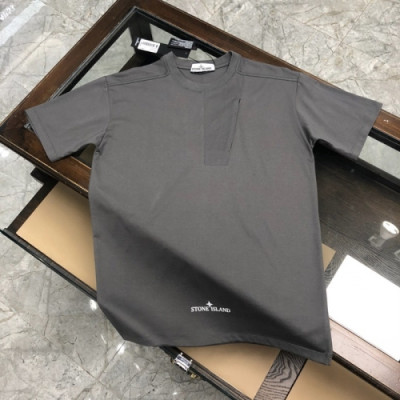 [스톤아일랜드]Stone Island 2020 Mens Crew-neck Cotton Short Sleeved Tshirts - 스톤아일랜드 2020 남성 크루넥 코튼 반팔티 Sto0215x.Size(m - 2xl).다크그레이