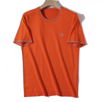 Hermes 2020 Mens Crew-neck Silket Short Sleeved Tshirts - 에르메스 2020 남성 크루넥 실켓 반팔티 Her0468x.Size(m - 3xl).오렌지