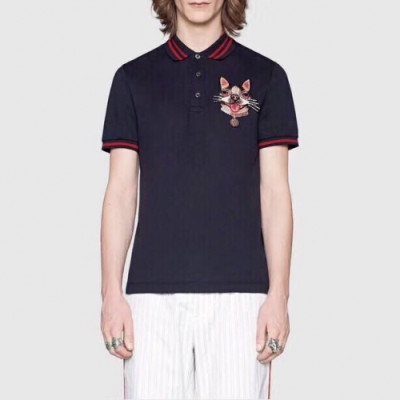 [매장판]Gucci 2020 Mm/Wm Logo Cotton Short Sleeved Polo Tshirts - 구찌 2020 남/녀 로고 코튼 폴로 반팔티 Guc02740x.Size(m - 3xl).블랙