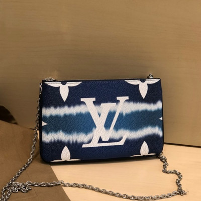 Louis Vuitton 2020 Pochette Double Zip Chain Shoulder Cross Bag,20cm - 루이비통 2020 포쉐트 더블 집 체인 숄더 크로스백 M69124,LOUB2112,20cm,블루