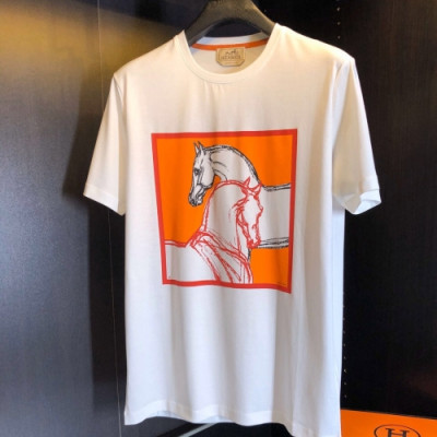 [에르메스]Hermes 2020 Mens Crew-neck Silket Short Sleeved Tshirts - 에르메스 2020 남성 크루넥 실켓 반팔티 Her0475x.Size(m - 3xl).화이트