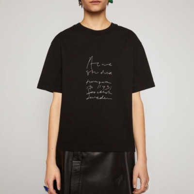 [아크네]Acne 2020 Studios Womens Logo Cotton Short Sleeved Tshirts - 아크네 스튜디오 2020 여성 로고 코튼 반팔티 Acn0073x.Size(xxs - s).블랙