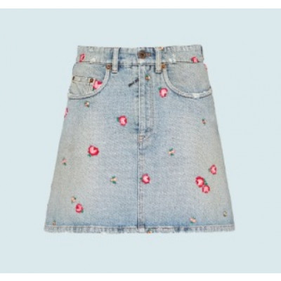 Miumiu 2020 Ladies Casual Denim Short Skirts - 미우미우 2020 여성 캐쥬얼 데님 스커트 Miu0196x.Size(s - l).블루