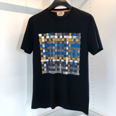 [에르메스]Hermes 2020 Mens Crew-neck Silket Short Sleeved Tshirts - 에르메스 2020 남성 크루넥 실켓 반팔티 Her0478x.Size(m - 3xl).블랙