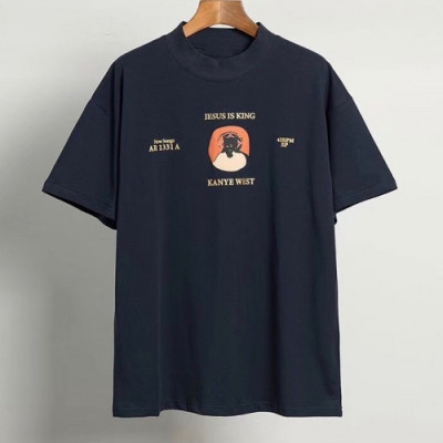 Kanye west 2020 Mm/Wm Logo Oversize Cotton Short Sleeved Tshirt - 카니예 웨스트 2020 남/녀 로고 오버사이즈 코튼 반팔티 Kany0060x.Size(s - xl).블랙