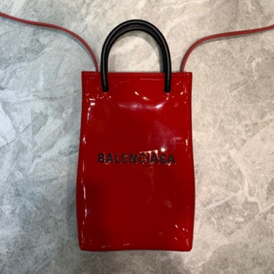 Balenciaga 2020 Leather Super Mini Tote Shoulder Bag / Phone Bag,18CM - 발렌시아가 2020 여성용 레더 슈퍼 미니 토트 숄더백 / 폰 백,BGB0581,18CM,레드