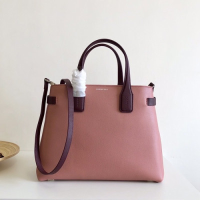 Burberry 2020 Leather Tote Shoulder Bag, 34cm - 버버리 2020 여성용 레더 토트 숄더백 ,BURB0488,34cm,핑크