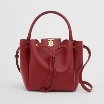 Burberry 2020 TB Leather Bucket Tote Shoulder Bag, 17.5cm - 버버리 2020 여성용 TB 레더 버킷 토트 숄더백 ,BURB0494,17.5cm,레드