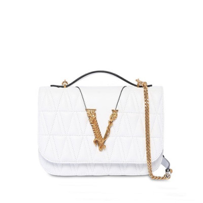 Versace 2020 Leather Shoulder Bag,24CM - 베르사체 2020 여성용 레더 숄더백 ,VERB0072,24CM,화이트