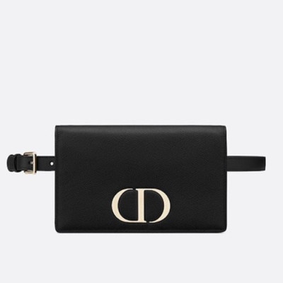 Dior 2020 Leather CD Buckle Hip Sack / Shoulder Bag,19CM - 디올 2020 레더 CD 버클 여성용 힙색 / 숄더백  DIOB0552,19CM,블랙