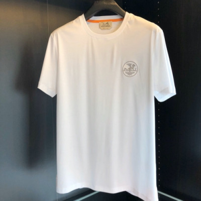 [에르메스]Hermes 2020 Mens Crew-neck Silket Short Sleeved Tshirts - 에르메스 2020 남성 크루넥 실켓 반팔티 Her0487x.Size(m - 3xl).화이트