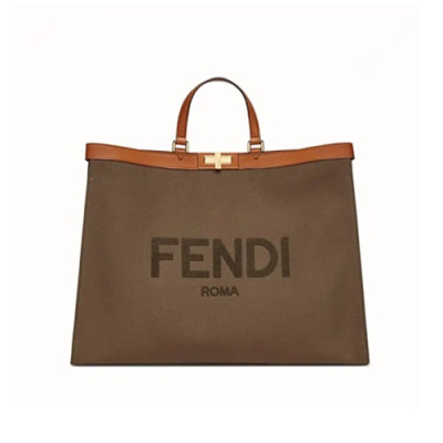 Fendi 2020 Women Tote Shopper Bag ,41CM - 펜디 2020 여성용 레더 토트 쇼퍼백  FENB0542,41CM,카키