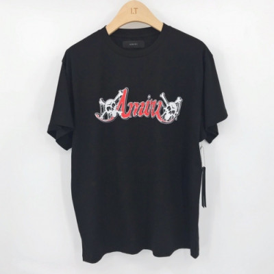 [아미리]Amiri 2020 Mm/Wm Logo Cotton Short Sleeved Tshirts - 아미리 2020 남/녀 로고 코튼 반팔티 Ami0100x.Size(s - xl).블랙