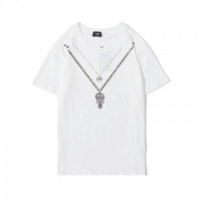 [펜디]Fendi 2020 Mens Logo Casual Short Sleeved Tshirts - 펜디 2020 남성 로고 캐쥬얼 코튼 반팔티 Fen0747x.Size(s - 2xl).화이트