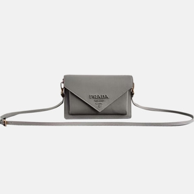 Prada 2020 Leather Shoulder Cross Bag  ,20CM - 프라다 2020 레더  숄더 크로스백 ,1BP020-5,20CM,그레이