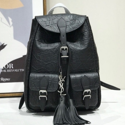 Saint Laurent 2020 Leather Back Pack,27CM - 입생로랑 2020 여성용 레더 백팩, SLB0557,27CM,블랙