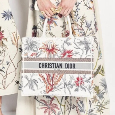 Dior 2020 Woman Canvas Book Tote Shopper Bag,41.5CM - 디올 2020 여성용 캔버스 북 토트 쇼퍼백 DIOB0566,41.5CM,화이트