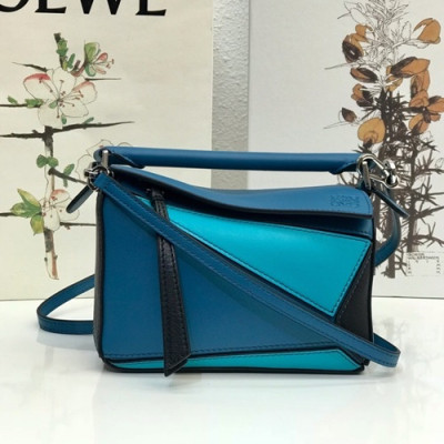 Loewe 2020 Puzzle Mini Shoulder Bag, 18CM - 로에베 2020 퍼즐 미니 숄더백 ,LOEB0421, 18CM, 블루