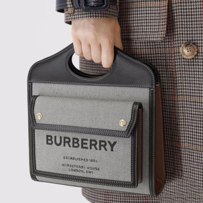 Burberry 2020 Canvas & Leather Shoulder Bag, 26cm - 버버리 2020 여성용 캔버스 & 레더 숄더백 ,BURB0501,26cm,그레이