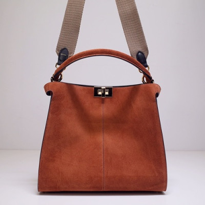 Fendi 2020 Suede Tote Shoulder Bag ,30CM - 펜디 2020 스웨이드 여성용 토트 숄더백  FENB0564,30CM,오렌지브라운