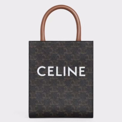 Celine 2020 Vertical Cabas Canvas Tote Shopper Bag,20CM - 셀린느 2020 버티컬 카바스 캔버스 토트 쇼퍼백 ,193302-1,20CM,브라운